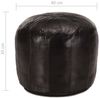 vidaXL Pouf Schwarz 40 x 35 cm Echtes Ziegenleder 248131 Bild 3