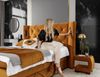 Boxspringbett Schlafzimmerbett ELVIANO 140x200cm Stoff Rot inkl. Ambiente-LED Bild 3
