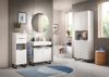 Badezimmer-Set >Riff< (2-teilig) wertige Rillenoptik Weiß / Spiegel - 70x193x34cm (BxHxT) Bild 5