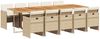 vidaXL 11-tlg. Garten-Essgruppe mit Kissen Beige Poly Rattan 3277707 Bild 2