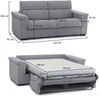 Dmora 3-Sitzer Schlafsofa Benedetto, Schlafsofa fürs Wohnzimmer, gepolstert, abnehmbar, 100 % Made in Italy-Qualität, 225x95 h100 cm, Grau Bild 3
