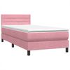 vidaXL Boxspringbett mit Matratze Rosa 80x220 cm Samt 3316334 Bild 4