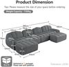 Ecksofa Grau, modulares 4-Sitzer Sofa aus granuliertem Fleece mit Ottomanen und ergonomischer Schaumstoffpolsterung,79x366x165 cm Bild 5