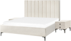 Schlafzimmer Set SEZANNE 180 x 200 cm Bouclé Cremeweiß Bild 4