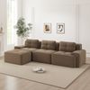 Sofa modulare Wolkenoptik, 74 cm Tiefsitz, Cord, Braun, rutschfeste Basis, ohne Montage,69x293x177 cm Bild 2