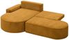 Ecksofa Schlafsofa Sofa VENEDIG Stoff Poso Honiggelb Ottomane Links Bild 3