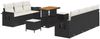 vidaXL Garten-Sofa-Set mit Kissen 10 pcs Schwarz und Creme 3363660 Bild 2