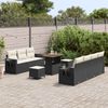 vidaXL Garten-Sofa-Set mit Kissen 10 pcs Schwarz und Creme 3363660 Bild 3