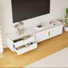 TV-Schrank 175 x 40 x 45 cm aus Spanplatte in Weiß/Gold mit 2 Schubladen & 2 Türen Bild 3