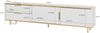 TV-Schrank 175 x 40 x 45 cm aus Spanplatte in Weiß/Gold mit 2 Schubladen & 2 Türen Bild 4