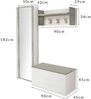 Dmora Eingangsmöbel Tanzanite, Moderner Eingang mit Kleiderbügel, Schrank mit Schuhregal, Schrank mit Spiegel, 50x32h182 cm, Weiß und Zement, Bild 3