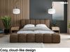 MEBLINI Polsterbett 200x200 mit Lattenrost und Matratze - Hellbraun Boucle/H3 Matratze - SOFINA - Bubble Bett - Cloud - Marshmallow Bed - Kopfteil Bett mit Stauraum - Betten Bild 3