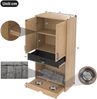 Flieks pet-friendly Flurschrank Set, Garderobenbank mit Stauraum & Hochschrank, Schuhbank, Futterstation, Hundebett, Katzenhöhle, Eichenoptik Bild 5