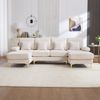 4-Sitzer Wohnlandschaft in U-Form, B 265 x T 135 x H 88 cm, Samtbezug mit LED & USB Bild 3