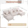 4-Sitzer Wohnlandschaft in U-Form, B 265 x T 135 x H 88 cm, Samtbezug mit LED & USB Bild 5