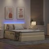 vidaXL LED-Speicherbett mit Matratze Creme 140 x 200 cm Stoff 3371152 Bild 5