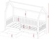 Hausbett Kinderbett NIKOLE 200x90cm Kiefer Massiv Weiß inkl. Rollrost Bild 2