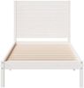 vidaXL Massivholzbett Extra Lang ohne Matratze Weiß 90x210 cm 3309296 Bild 4