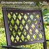 PHI VILLA Garten-Essgruppe, (94cm Quadratischer Gartentisch und 4 Gartenstühle, Wetterfest Balkonmöbel Terrassenmöbel), Metall Gartentisch und Stapelstühle Bild 3