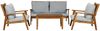 byLIVING Outdoor Sofa-Set LA PALMA / Akazie massiv, natur / Webstoff hellgrau / 2-Sitzer: B 134, H 75, T 75 cm, Sessel (2x): B 70, H 75, T 75 cm, Couchtisch: B 100, H 40, T 50 cm Bild 3