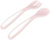 Kikkaboo Kinder 4in1 Schüssel-Set Löffel Gabel Teller 700ml Mikrowellen geeignet pink Bild 3