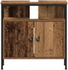 vidaXL Badezimmermöbel-Set mit Regal mit Tür 2 pcs Braun Holzwerkstoff 3332524 Bild 4