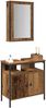 vidaXL Badezimmermöbel-Set mit Regal mit Tür 2 pcs Braun Holzwerkstoff 3332524 Bild 2