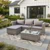 SVITA Loungeset QUEENS, (Set, 5-tlg, Garten-Lounge), verschiedene Stellmöglichkeiten, breite Armlehnen, inkl. Tisch Bild 2