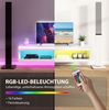 TV Lowboard 140 x 40 x 30 cm mit RGB-LEDs, Hochglanzweiß, Wandmontage und offenen Fächern Bild 3