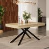 Esstisch 140/180x80 cm, ausziehbar, Oak, MDF mit 93 mm starker Tischplatte und Kreuzbeinen Bild 1