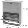 Schuhkipper HWC-K45, Schuhschrank Schuhregal, 81x60x25cm 2 Klappen, MDF aus Paulownia ~ grau-braun Bild 3