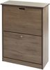 Schuhkipper HWC-K45, Schuhschrank Schuhregal, 81x60x25cm 2 Klappen, MDF aus Paulownia ~ grau-braun Bild 5