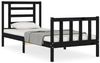 vidaXL Massivholzbett mit Kopfteil Schwarz 3192845 Bild 2