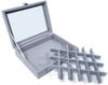 Yudu Aufbewahrungsbox Schmucktablett Schmucklade Schmuckkästchen mit Glasdeckel grau Bild 3