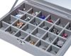 Yudu Aufbewahrungsbox Schmucktablett Schmucklade Schmuckkästchen mit Glasdeckel grau Bild 2