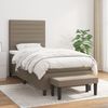 vidaXL Boxspringbett mit Matratze Taupe 90x200 cm Stoff 3136649 Bild 1