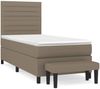 vidaXL Boxspringbett mit Matratze Taupe 90x200 cm Stoff 3136649 Bild 2