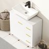 Waschbeckenunterschrank Mit U-Ausschnitt & Soft-Close - Badezimmerschrank Mit Schrank Und 3 Schubladen, Erhöhte Füße Bild 2