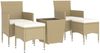 vidaXL 5-tlg. Garten-Bistro-Set Poly Rattan und Hartglas Beige 3058370 Bild 3