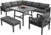 Gartenset 118x61x80 mit Stahl, Glastisch und 8cm starke Polster, grau Bild 5