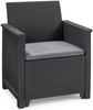 Dmora Loungeset für draußen Orillia, Outdoor-Lounge mit Couchtisch, Terrassenset mit Kissen, 113x65 h74 cm, Anthrazit Bild 4