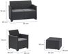 Dmora Loungeset für draußen Orillia, Outdoor-Lounge mit Couchtisch, Terrassenset mit Kissen, 113x65 h74 cm, Anthrazit Bild 3