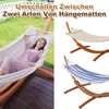 HOMAVO Hängematte mit Gestell, Mit 2 Hängematte, Stabiles Holzgestell, 200kg Belastbarkeit, Maße: 320x120x120 cm, Höhenverstellbar, Blau Bild 2