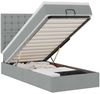 vidaXL Ottoman-Bett mit Matratze Hellgrau 90x200 cm Stoff 3313292 Bild 2