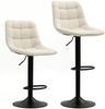 Stuhl 63–84 cm, höhenverstellbar & 360° drehbar, gepolstert, Beige,53x47x117 cm,2er-Set Bild 2