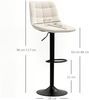 Stuhl 63–84 cm, höhenverstellbar & 360° drehbar, gepolstert, Beige,53x47x117 cm,2er-Set Bild 3