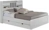 Vente-unique - MEDERICK Bett Holz, Platte Weiß - B 148 cm x H 115,6 cm x L 211,2 cm Bild 3