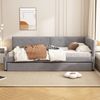 Merax Daybett, Tagesbett Schlafsofa Polsterbett 90x200cm mit Ausziehbett 90x190cm, Grau Bild 2