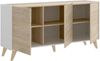 Dmora Kommode Afrodite, Wohnzimmer-Buffet, modernes Wohnzimmer-Sideboard mit 3 Türen, 155 x 43 x 75 cm, Eiche und Weiß Bild 4