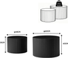 Couchtisch 2er-Set rund, 60 x 60 x H 40 / 48 x 48 x H 35 cm, MDF in Schwarz, platzsparend nestbar Bild 5